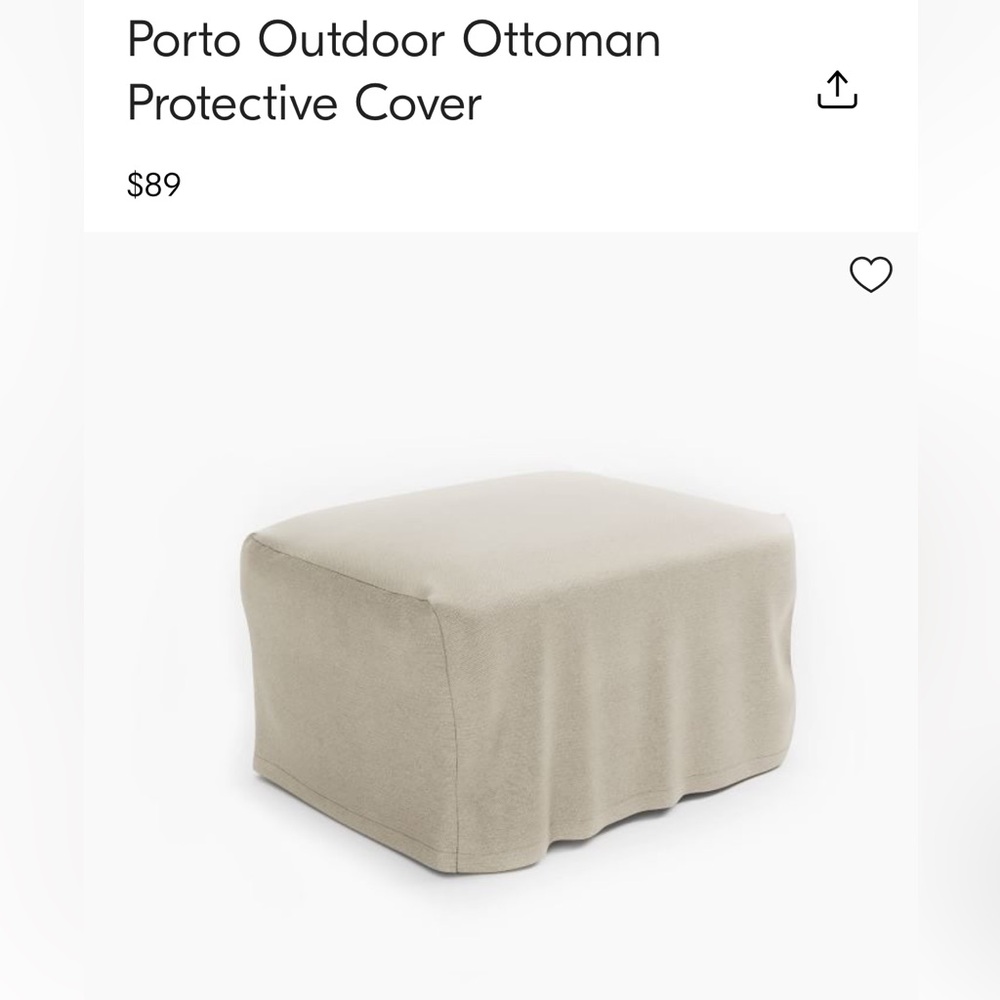 NWT Porto Outdoor Ottoman Cover from West Elm